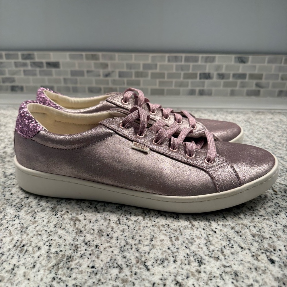 Keds x Kate Spade Metallic Glitter Purple Lace Up Sneakers